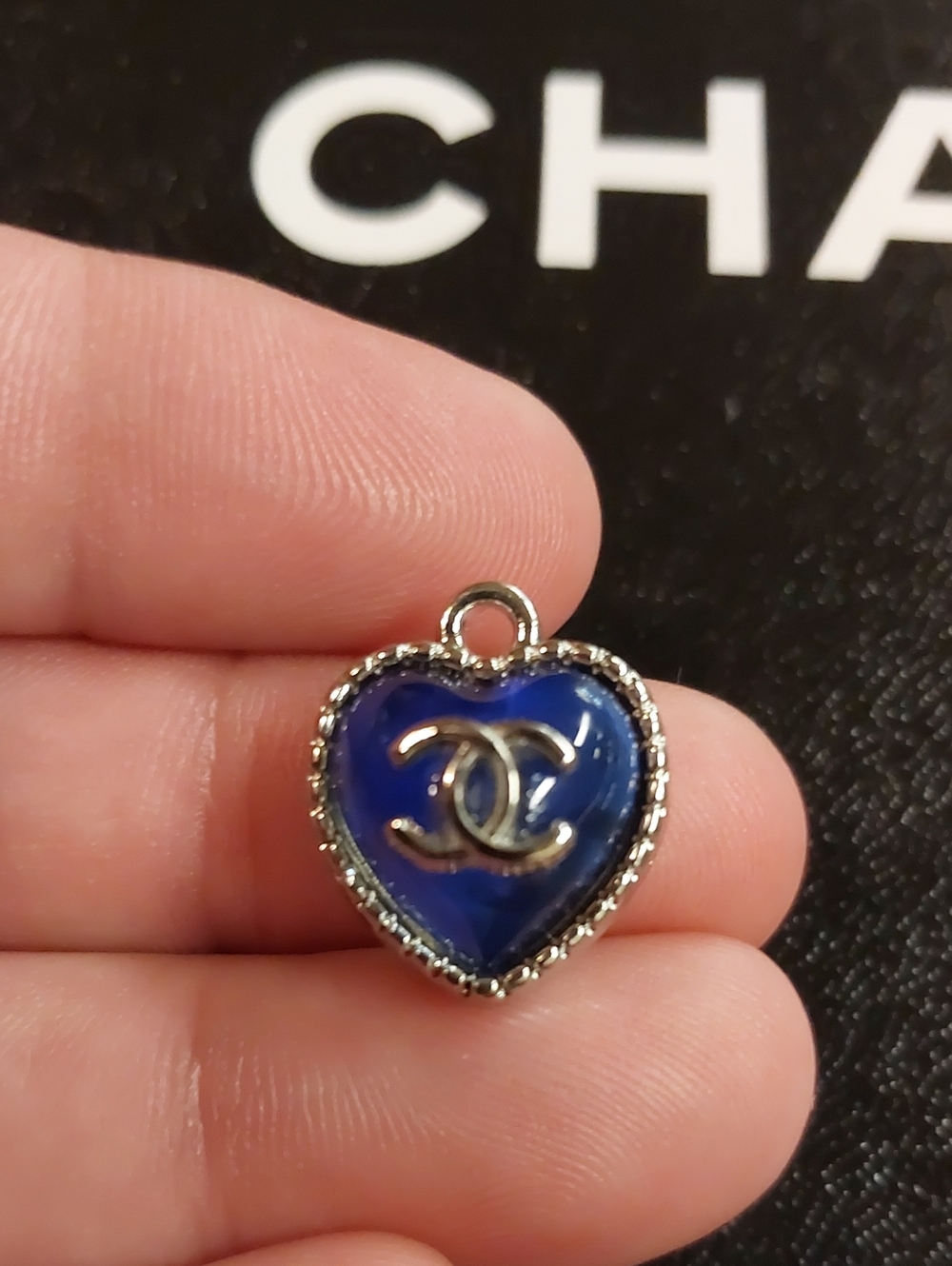 CC Blue Mini Heart Charm Pendant CC Logo Sale 1/$17 or 2/$27 or 3/$35